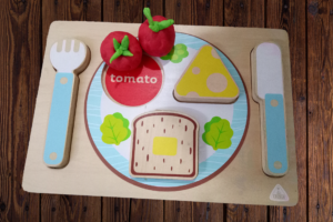 cutting play dough vegetables tomato