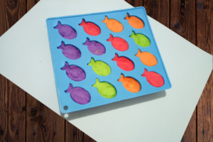 fish ice cube tray play dough counting