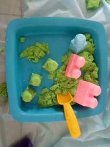 Sensory Kinetic sand lego blocks