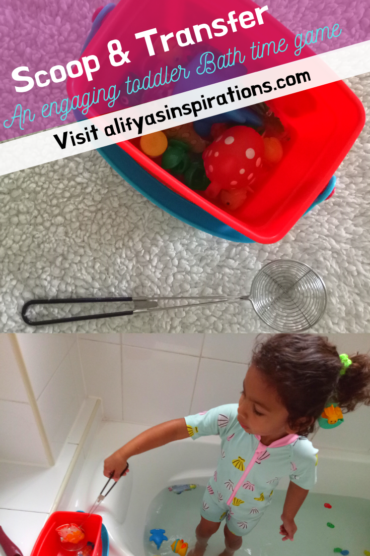Scoop and transfer bath time water activities