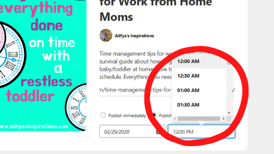 Schedule pins on pinterest
