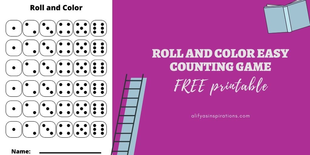 Roll and color counting game printable feature